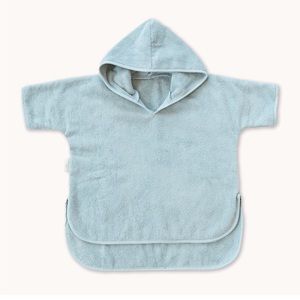 Kids Natemia Organic Cotton Hooded Poncho unisex size 6-8 years Blue